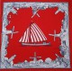 Rode zakdoek - zeilboot & molens - 52 x 52 cm