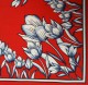 Rode zakdoek - tulpen - 52 x 52 cm