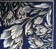 Blauwe zakdoek - tulpen - 42 x 42 cm