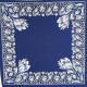Blauwe zakdoek - tulpen - 42 x 42 cm