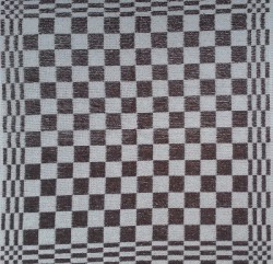 keukendoek/handdoek - grijs/taup geblokt - 50 x 50 cm