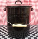 beschadigde - emmer - zwart & spikkeltjes - 12 liter - inclusief deksel
