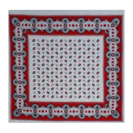 Boeren zakdoek - boontjes wit & rood - 58 x 58 cm