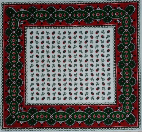 Boeren zakdoek - boontjes wit & groen - 58 x 58 cm