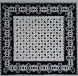 Boeren zakdoek - boontjes wit & zwart - 58 x 58 cm