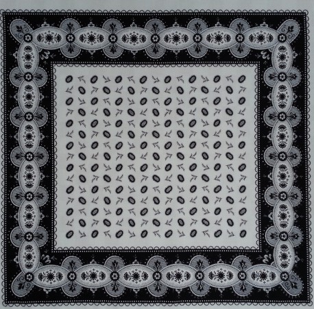 Boeren zakdoek - boontjes wit & zwart - 58 x 58 cm