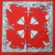 Rode zakdoek - zeilboten & molens - 52 x 52 cm