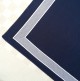 Blauwe zakdoek - wit gestreepte rand - 58 x 58 cm