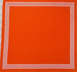 Oranje zakdoek - wit gestreepte rand - 58 x 58 cm