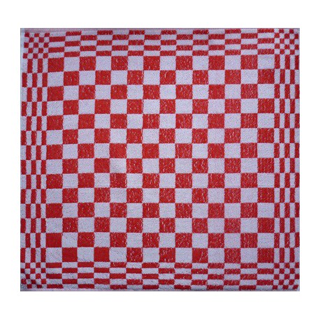 keukendoek/handdoek - rood geblokt - 50 x 50 cm