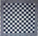 keukendoek/handdoek - donkerblauw geblokt - 50 x 50 cm (blauw-wit)