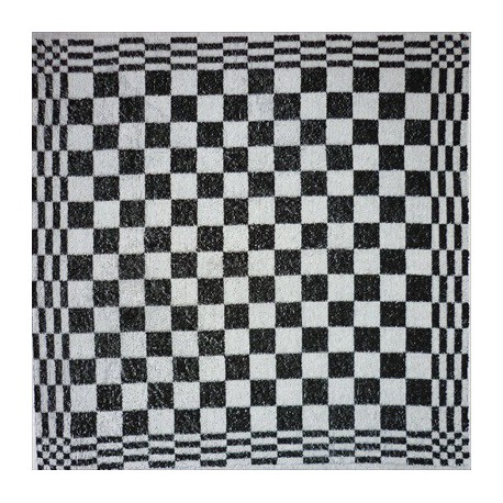 keukendoek/handdoek - zwart geblokt - 50 x 50 cm