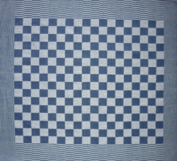 theedoek/pompdoek - donkerblauw geblokt - 65 x 65 cm (blauw-wit)