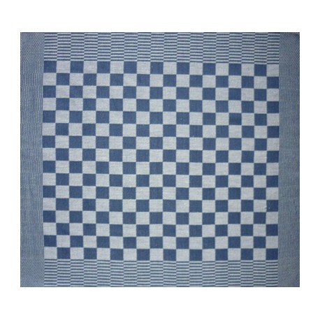 theedoek/pompdoek - donkerblauw geblokt - 65 x 65 cm