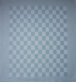theedoek/pompdoek - lichtblauw geblokt - 65 x 65 cm