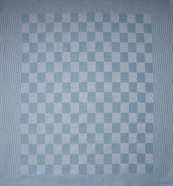 theedoek/pompdoek - lichtblauw geblokt - 65 x 65 cm