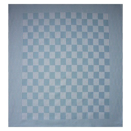 theedoek/pompdoek - lichtblauw geblokt - 65 x 65 cm