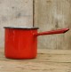 maatbeker/steelpan - rood & spikkeltjes - 1 liter
