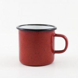 beschadigde - drinkmok - rood & zwarte spikkeltjes - 8 cm