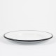 plat bord - wit met zwarte rand - 22 cm