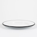 (ontbijt) bord - wit met zwarte rand - 22 cm