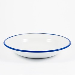 diep bord - wit met blauwe rand - 22 cm