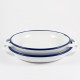 serveerbord - wit met donkerblauwe rand - 24 cm