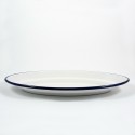 serveerschaal / (diner) bord ovaal - BILLY - wit met donkerblauwe rand - 40x27 cm