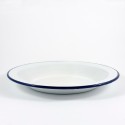 bord - wit met donkerblauwe rand - 24 cm