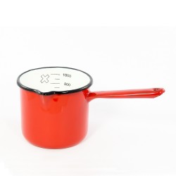 maatbeker/steelpan - rood & spikkeltjes - 1 liter