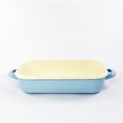 ovenschaal - AMSTERDAM - lichtblauw & creme - 26cmx16cm - (nr. 1)