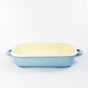 ovenschaal - AMSTERDAM - lichtblauw & creme - 26cmx16cm - (nr. 1)