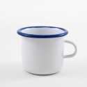 beschadigd - espresso kopje / drinkmok kids - wit met blauwe rand - 6 cm