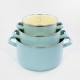 kookpan - AMSTERDAM - lichtblauw & creme - 1,5 liter - lichtblauw & creme - glazen deksel
