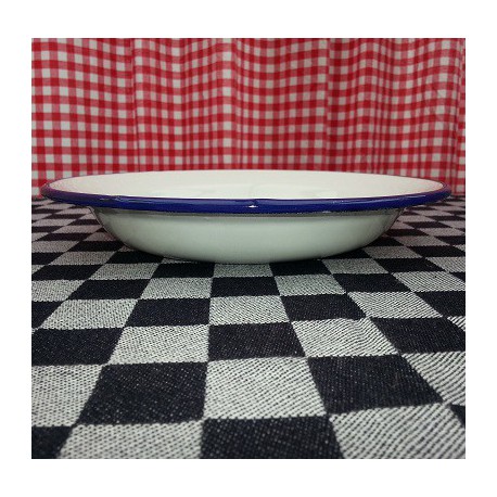 diep bord - wit met blauwe rand - 23 cm