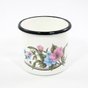 beschadigde - drinkmok - lila & lichtblauwe bloemen - 8 cm