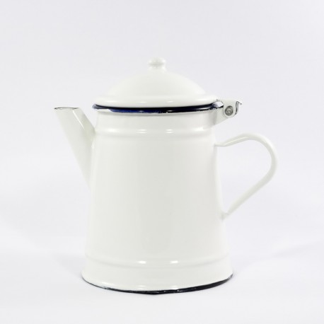 helaas mechanisme koepel emaille-koffiepot-koffiekan-1-liter-wit-blauwe-rand