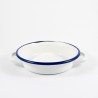 serveerbordje gebakken ei / kinderbordje - BILLY - wit met donkerblauwe rand - 14 cm