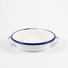 serveerbordje gebakken ei / kinderbordje - BILLY - wit met donkerblauwe rand - 14 cm