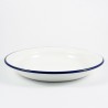 diep bord - BILLY - wit met donkerblauwe rand - 23 cm