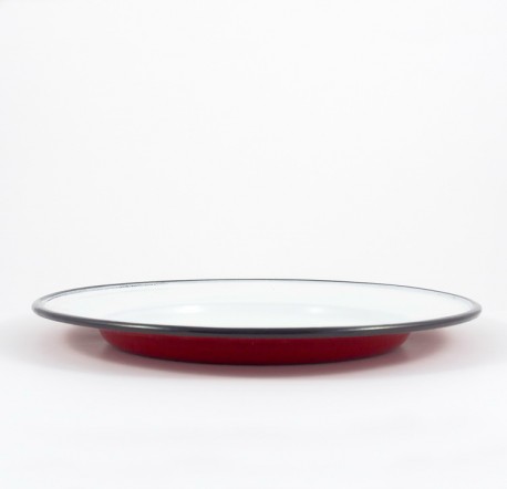 plat bord - rood & spikkeltjes - 22 cm
