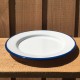 plat bord - wit met blauwe rand - 24 cm