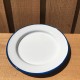 plat bord - wit met blauwe rand - 24 cm