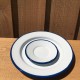 plat bord - wit met blauwe rand - 24 cm