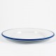 plat bord - wit met blauwe rand - 24 cm