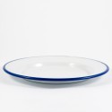 beschadigd - (ontbijt) bord - wit met blauwe rand - 22 cm