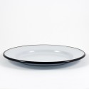 beschadigd - (diner) bord - wit & grijze spikkeltjes - 24 cm