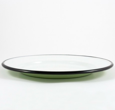 plat bord - wit met zwarte rand - 24 cm