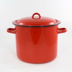 beschadigde - kookpan - rood - 6 liter