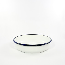 ovenschaal rond - HOLLAND- wit met een blauwe rand - 24 cm